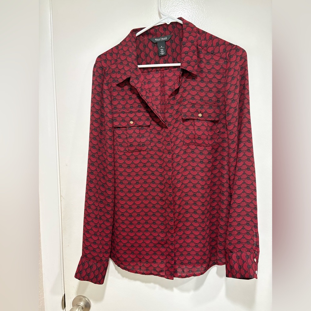 White House Black Market Women’s Button Front Blouse Sz 10